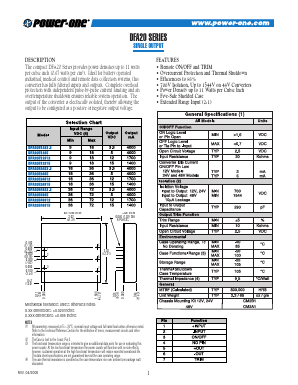 DFA20E12S Datasheet PDF Power-One Inc.