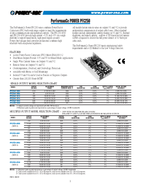 PFC250-4530 Datasheet PDF Power-One Inc.