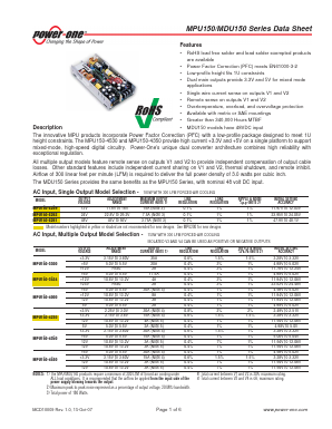 MDU150-4530 Datasheet PDF Power-One Inc.