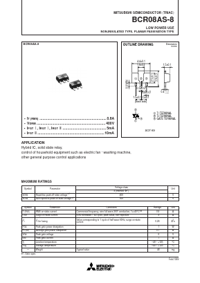 BCR08AS-8 Datasheet PDF Powerex