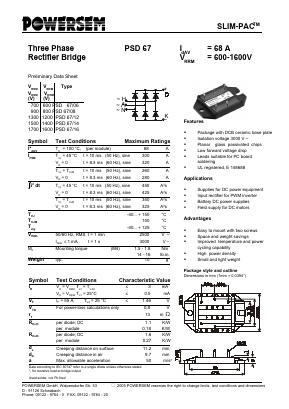 PSD67/16 Datasheet PDF Powersem GmbH