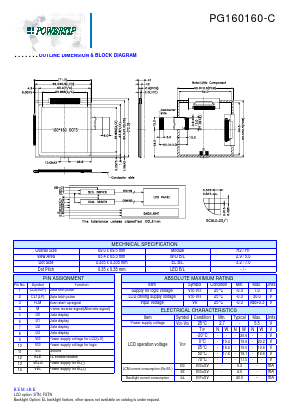 PG160160-C Datasheet PDF Powertip Technology