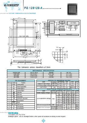 PG128128-A Datasheet PDF Powertip Technology