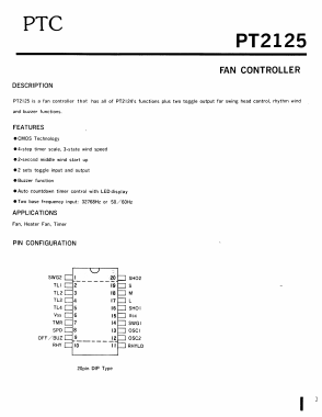 PT2125 Datasheet PDF Princeton Technology