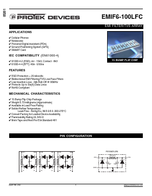 EMIF6-100LFC-T73C-1 Datasheet PDF ProTek Devices.