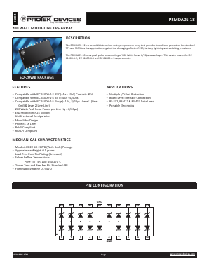 PSMDA05-18-LF-T13 Datasheet PDF ProTek Devices.