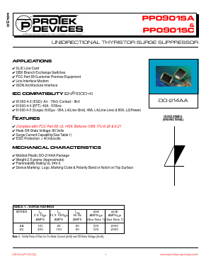 PP0901SA Datasheet PDF ProTek Devices.