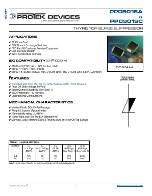 PP0901SA Datasheet PDF ProTek Devices.