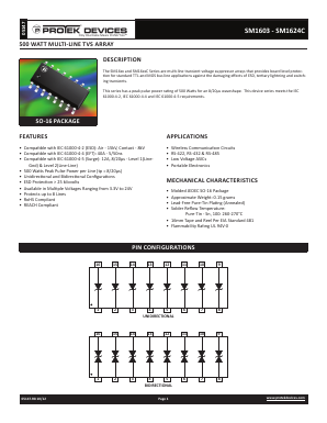 SM1624C-T13 Datasheet PDF ProTek Devices.