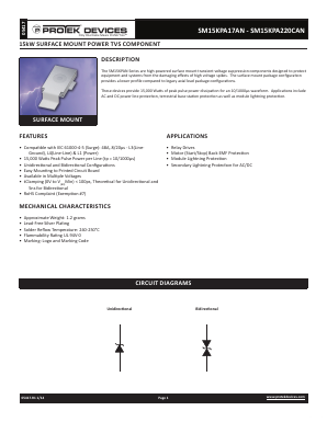 SM15KPA30AN Datasheet PDF ProTek Devices.
