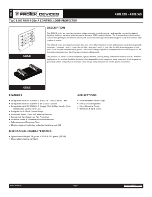 420LB28 Datasheet PDF ProTek Devices.