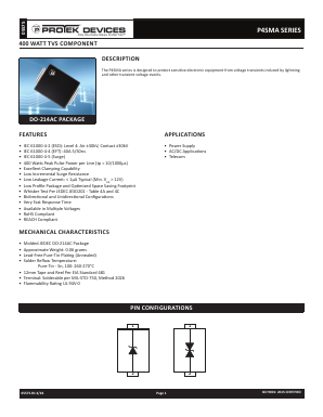 P4SMA350A Datasheet PDF ProTek Devices.
