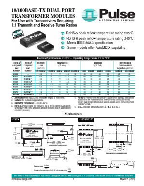 H1174 Datasheet PDF Pulse Electronics
