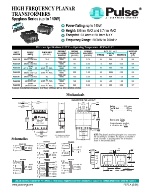 PA0168 Datasheet PDF Pulse Electronics