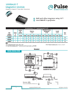 HX5004NLT Datasheet PDF Pulse Electronics