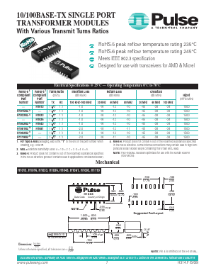H1013 Datasheet PDF Pulse Electronics
