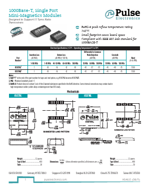 H5077NLT Datasheet PDF Pulse Electronics