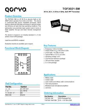 TGF3021-SM Datasheet PDF Qorvo, Inc