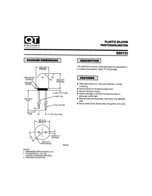 QSD733 Datasheet PDF QT Optoelectronics => Fairchildsemi