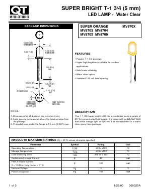 MV8703 Datasheet PDF QT Optoelectronics => Fairchildsemi