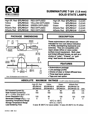 QTLP912-9 Datasheet PDF QT Optoelectronics => Fairchildsemi