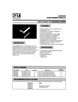 MAN3980A Datasheet PDF QT Optoelectronics => Fairchildsemi
