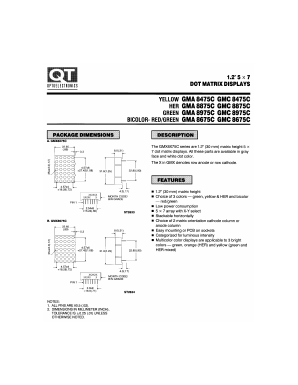 GMA8475C Datasheet PDF QT Optoelectronics => Fairchildsemi