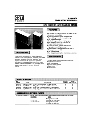 MAN6400 Datasheet PDF QT Optoelectronics => Fairchildsemi