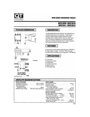 MOC3009 Datasheet PDF QT Optoelectronics => Fairchildsemi