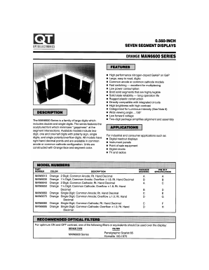 MAN6660 Datasheet PDF QT Optoelectronics => Fairchildsemi
