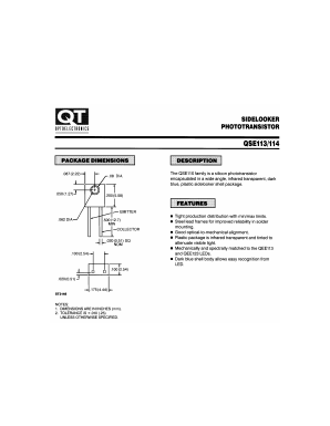 QSE113 Datasheet PDF QT Optoelectronics => Fairchildsemi