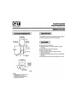 QSD424 Datasheet PDF QT Optoelectronics => Fairchildsemi