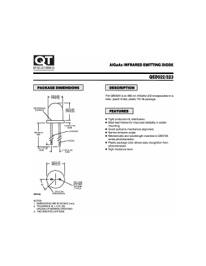 QED522 Datasheet PDF QT Optoelectronics => Fairchildsemi
