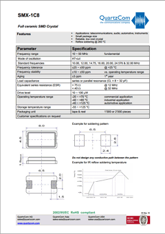 SMX-1C8 Datasheet PDF QUARTZCOM the communications company