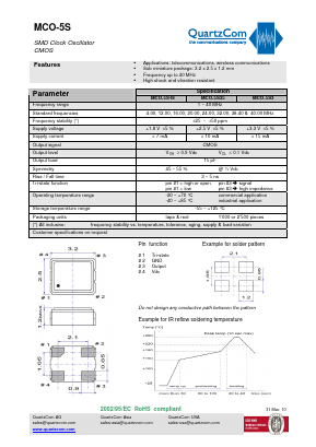MCO-5S3 Datasheet PDF QUARTZCOM the communications company