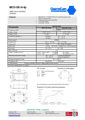 MCO-SK-5H-4P Datasheet PDF QUARTZCOM the communications company