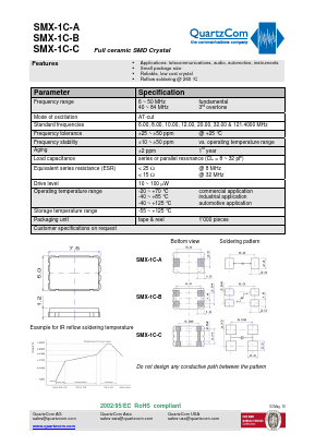 SMX-1C-B Datasheet PDF QUARTZCOM the communications company