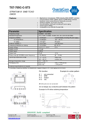 TX7-705C-C Datasheet PDF QUARTZCOM the communications company