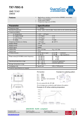 TX7-705C-S Datasheet PDF QUARTZCOM the communications company