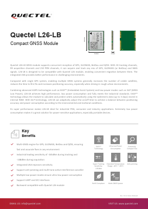 L26-LB Datasheet PDF Quectel Wireless Solutions Co., Ltd.