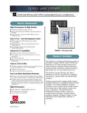 QL3012-3PL84C Datasheet PDF QuickLogic Corporation