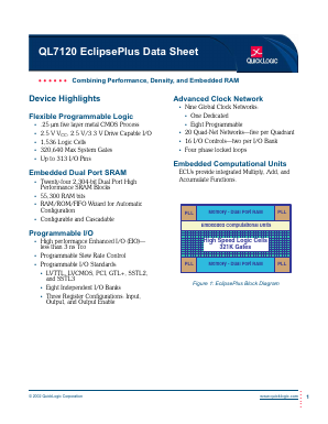 QL7120-7PT208C Datasheet PDF QuickLogic Corporation