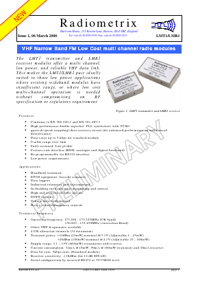 LMT1-173-5 Datasheet PDF Radiometrix Ltd