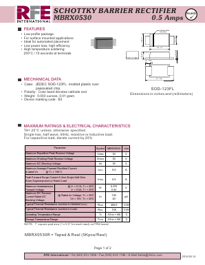 MBRX0530 Datasheet PDF RFE international