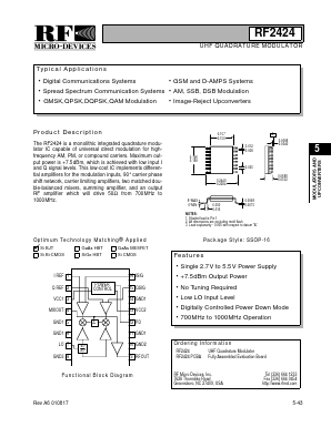 RF2424 Datasheet PDF RF Micro Devices