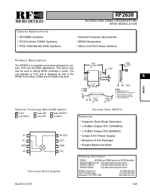RF2638 Datasheet PDF RF Micro Devices