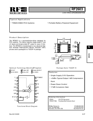 RF2603PCBA Datasheet PDF RF Micro Devices