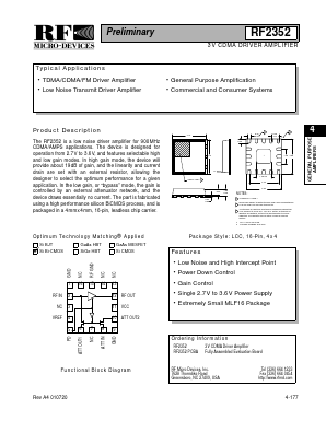RF2352PCBA Datasheet PDF RF Micro Devices