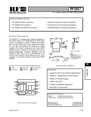RF2627PCBA Datasheet PDF RF Micro Devices
