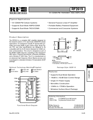 RF2619 Datasheet PDF RF Micro Devices